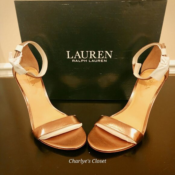 Lauren Ralph Lauren Allie Ankle-Strap Logo Open-Toe Dress Heels 5.5B NWB - Picture 6 of 12
